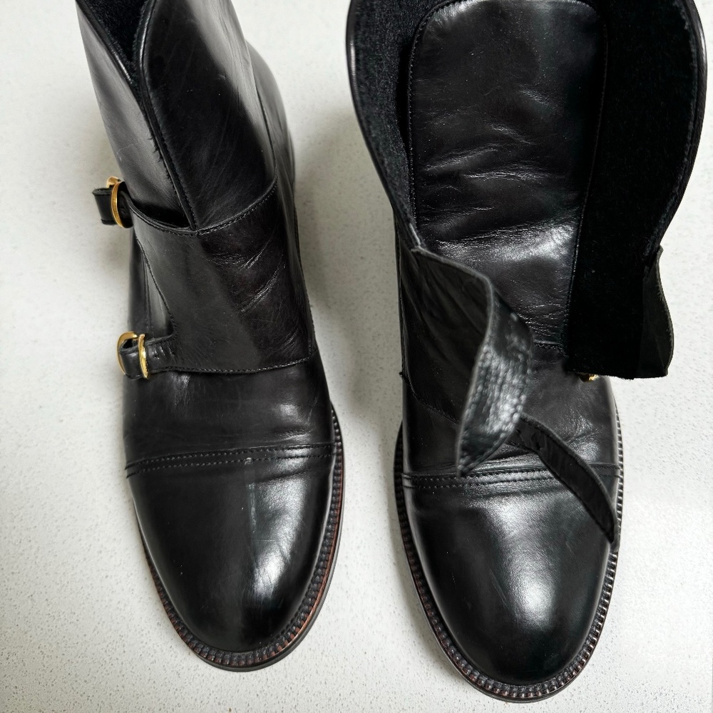 Fratelli Rossetti Black ankle buckle boots in size 38